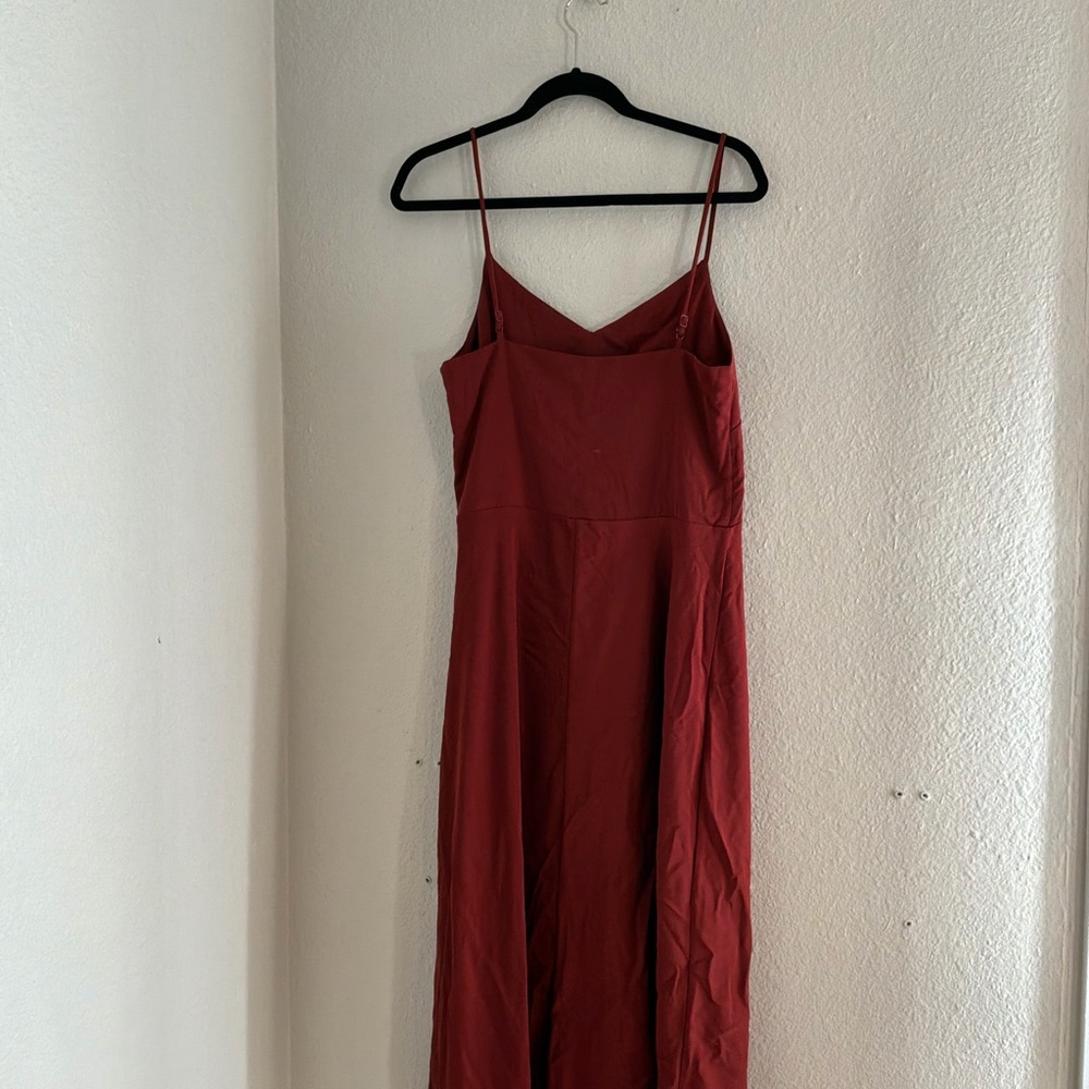 Levi's Rust Red Slip Midi Dress with Spaghetti Strap - Picture 3 of 5